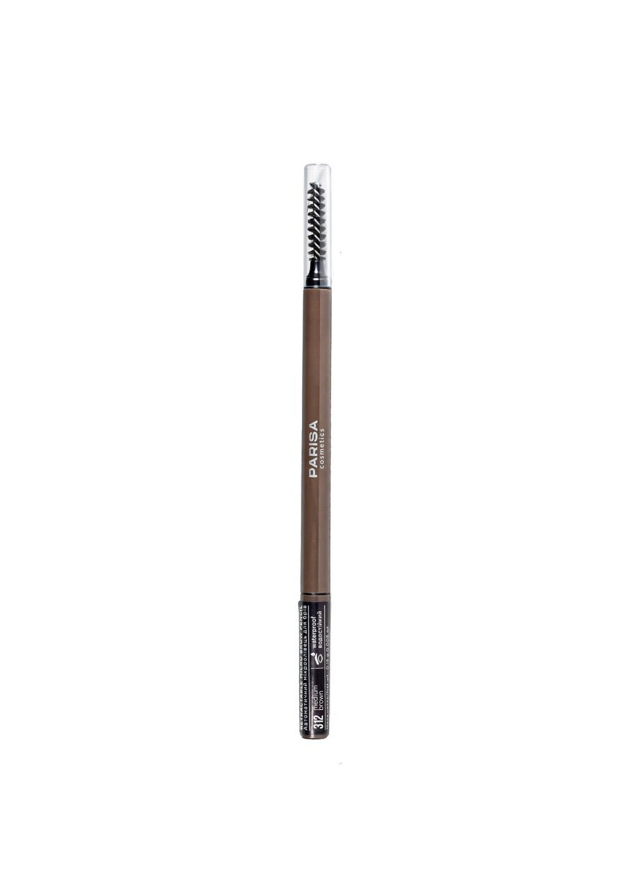 Карандаш для бровей Micro brow pencil водостойкий № 312 Коричневый медиум Parisa Cosmetics (367988415)