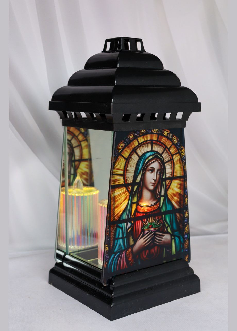 Лампадка витражная "Мария Trapez" с led-свечой Glamour (335249098)