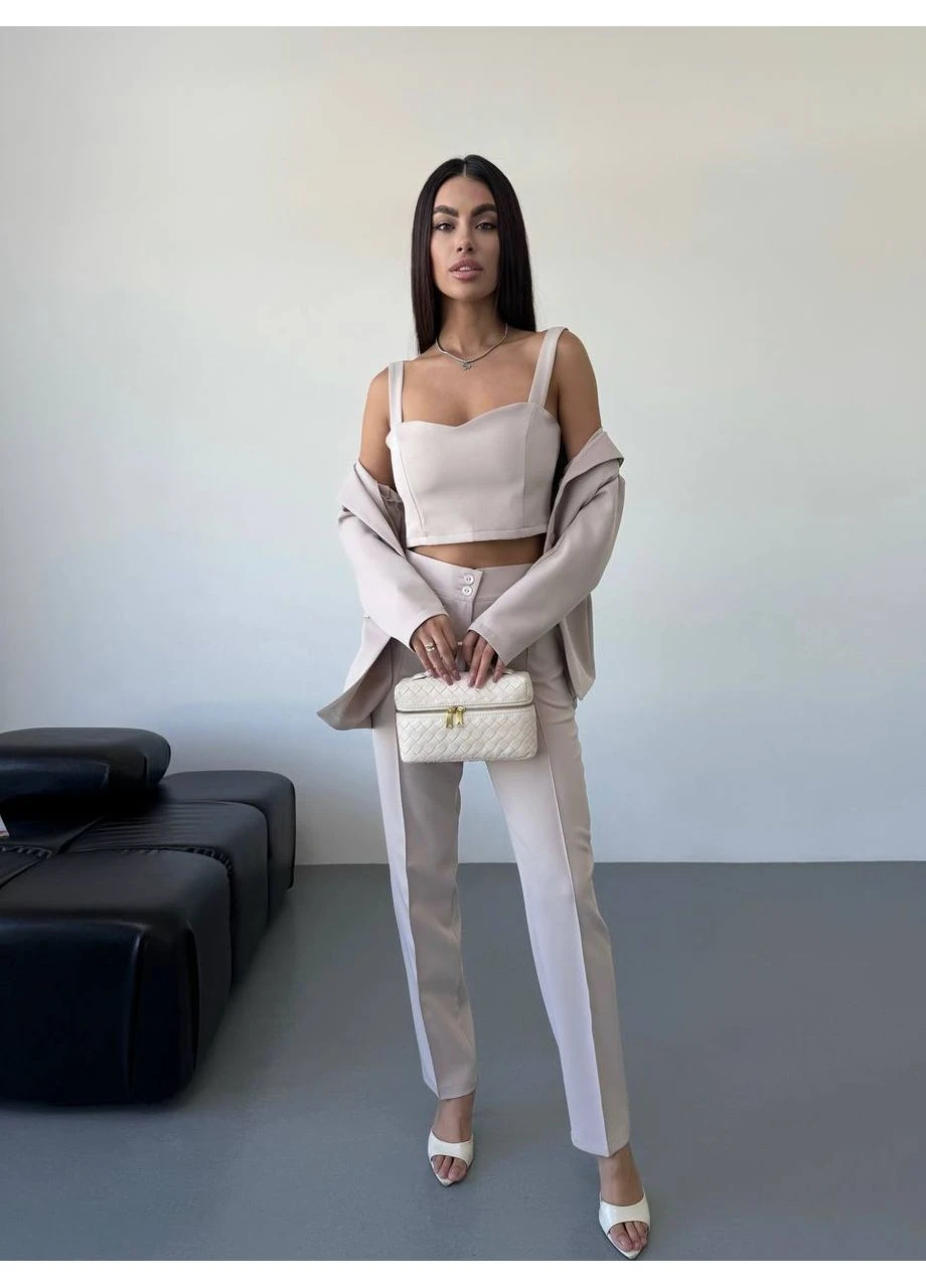 Класичний жіночий костюм трійка із топом Fashion (356177789)