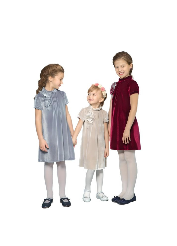 Бордовое платье бархатное для девочек модный карапуз Trendy Tot (372735829)