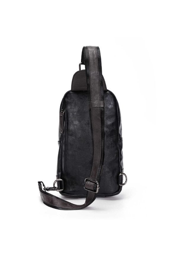 Большая мужская бананка сумка на грудь экокожа черная, сумка-бананка на плечоTT Eton (308050977)