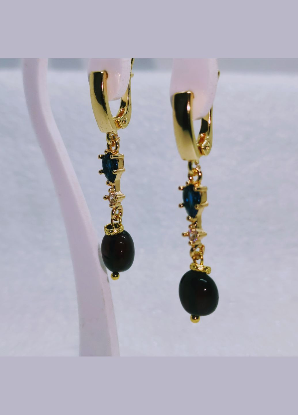 Сережки 3189 з натуральним бурштином MINOV (317271310)