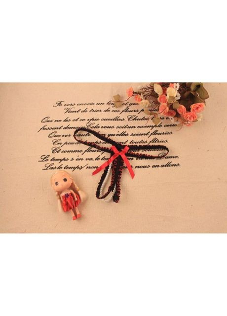 Еротичні стринги з мереживом та бантиком No Brand (341730515)