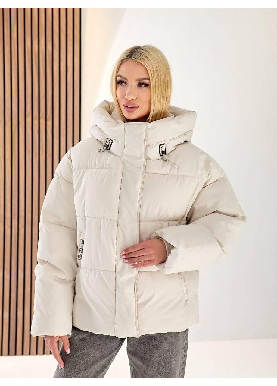 Молочний зимній Пуховик аляска Po Fanu