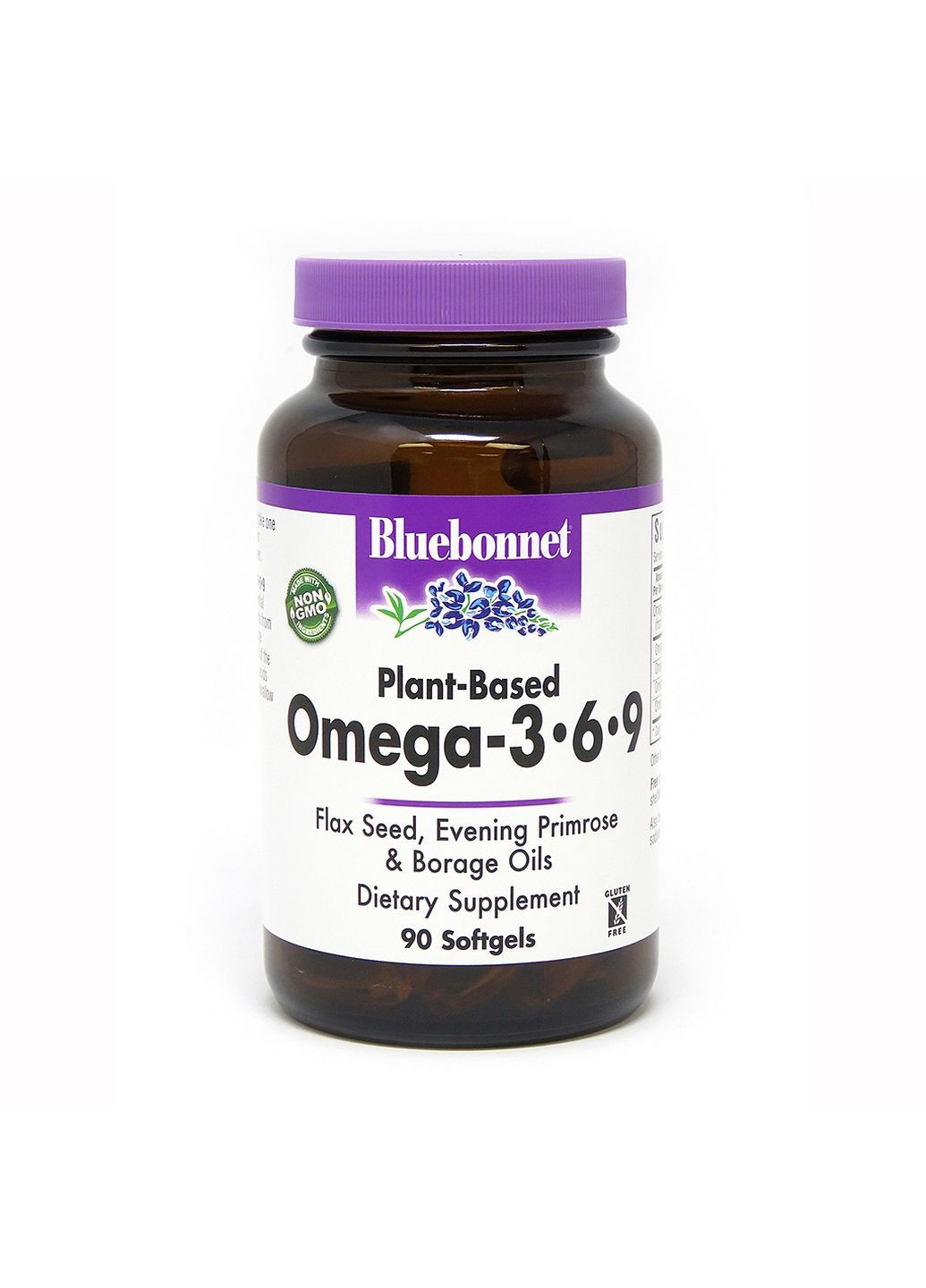 Жирні кислоти Omega 3-6-9 Plant-Based 1000 mg, 90 капсул Bluebonnet Nutrition (293342143)