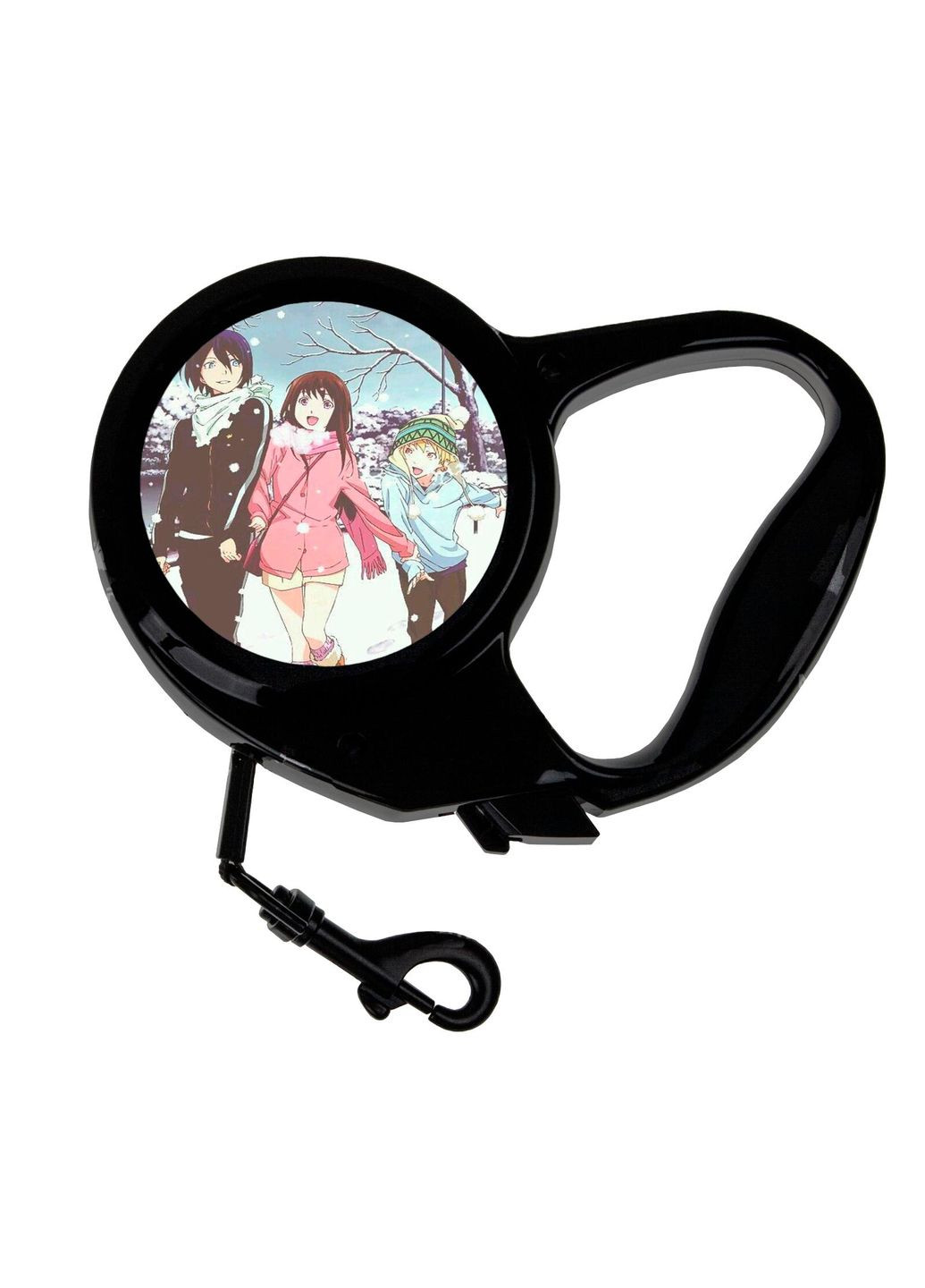 Повідець-рулетка для тварин із принтом Аніме Бехатній Бог #0008 3 м чорний No Brand (309151811)