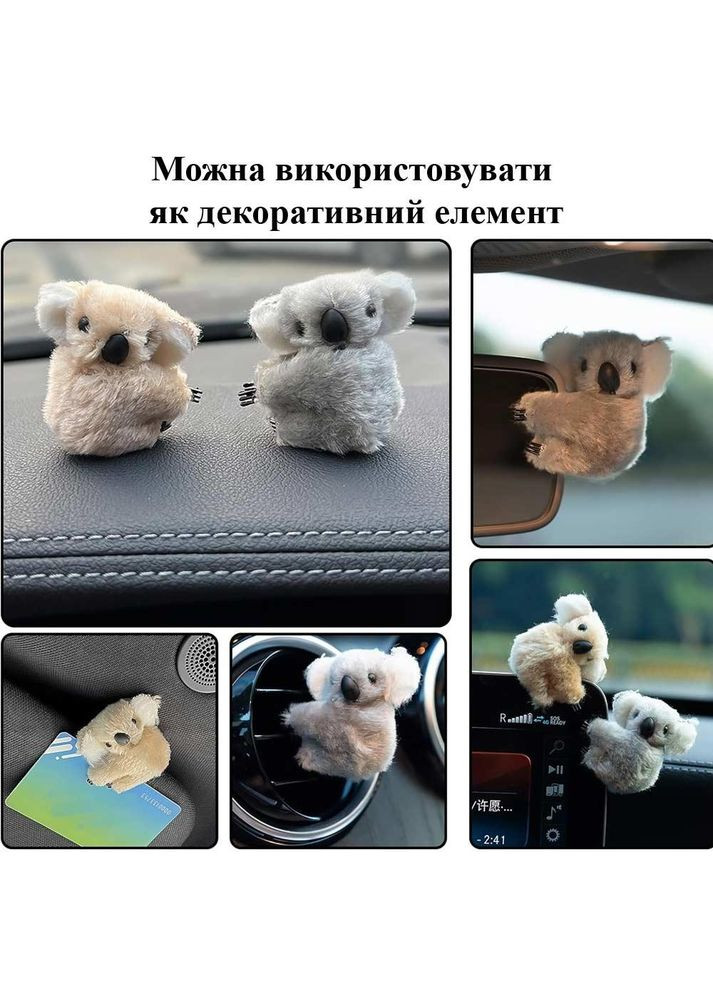 Заколка крабик для волос коала серая (NS0088_1) No Brand (371772669)