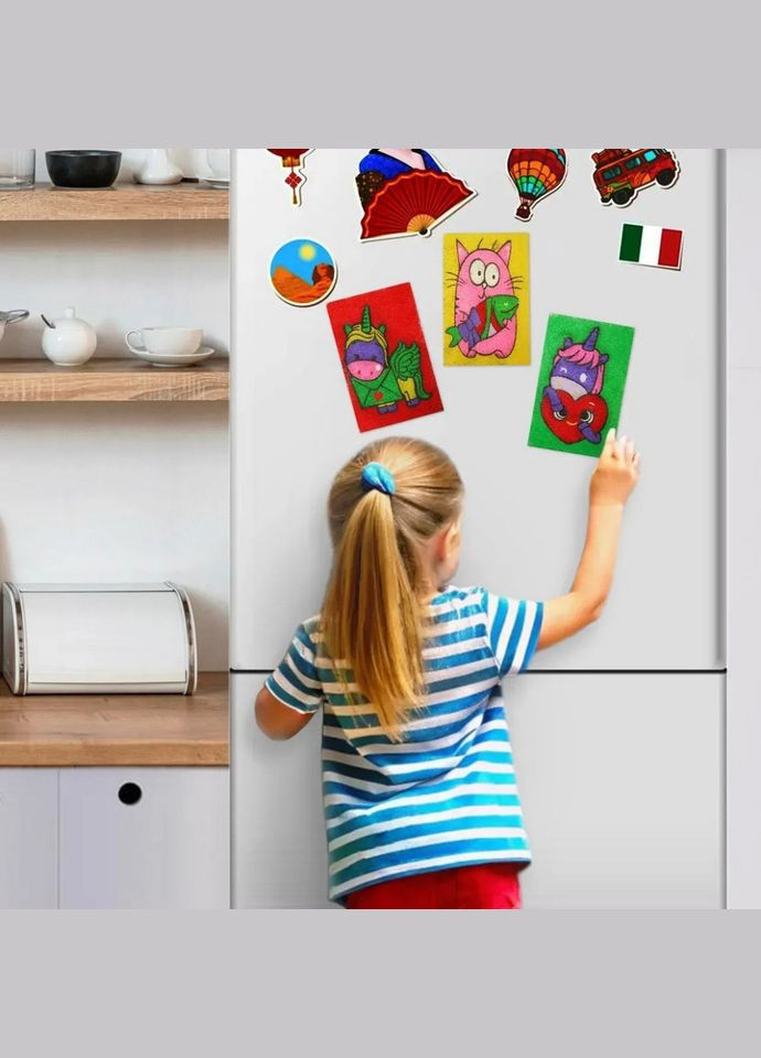 Дитячий набір для творчості картини з піску 9 в 1 KP-005 з магнітами Alexes (337511573)