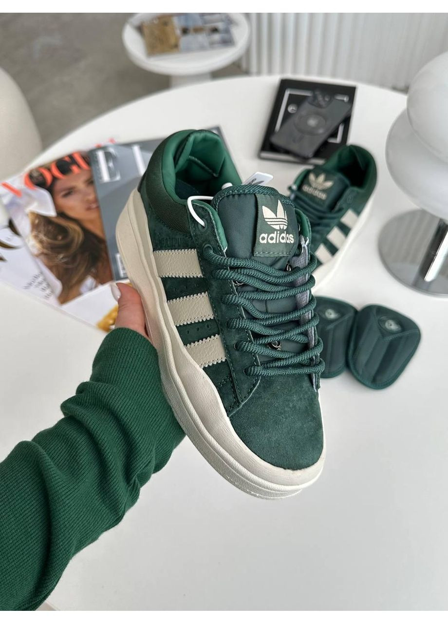 Серые демисезонные кроссовки мужские adidas campus x bad bunny green адидас кампус No Brand