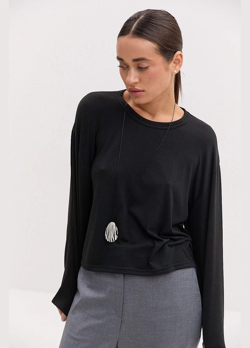 Женский лонгслив oversize красного цвета Arjen (317233854)