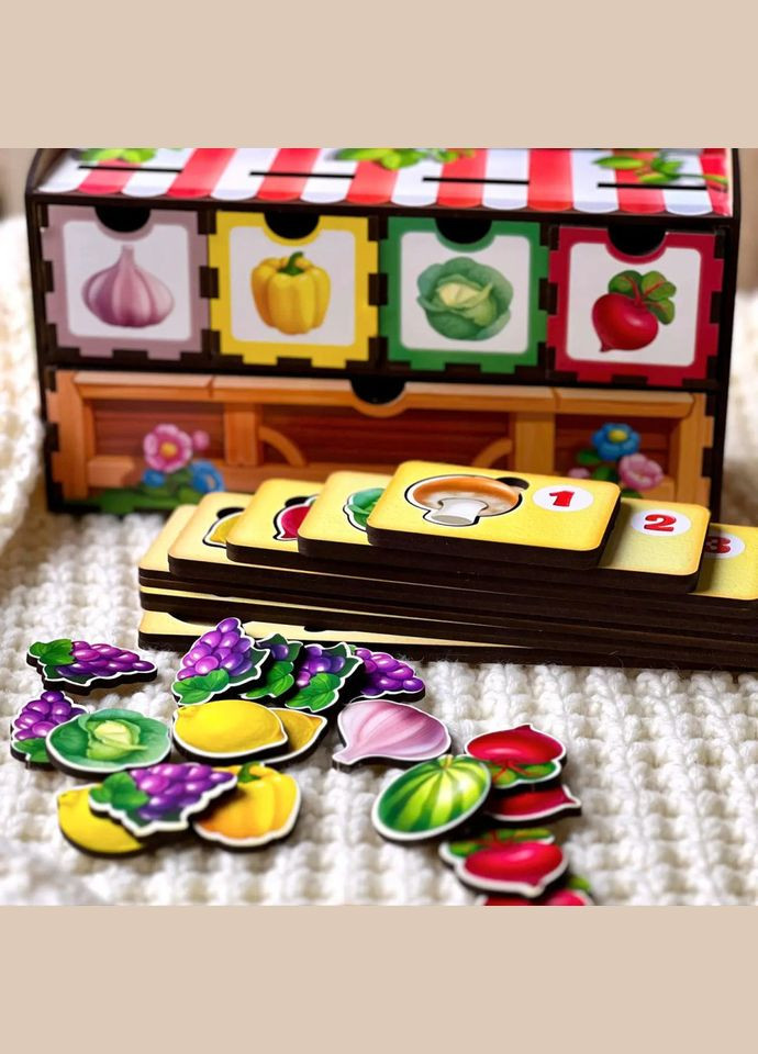 Деревянная настольная игра "Счет 1" (ПСД069) PSD069 сортер-комодик Ubumblebees (302384678)