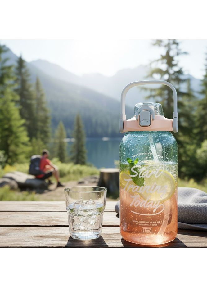 Стильна пластикова пляшка START TRAINING для води 1500мл. Блакитна No Brand (296101760)