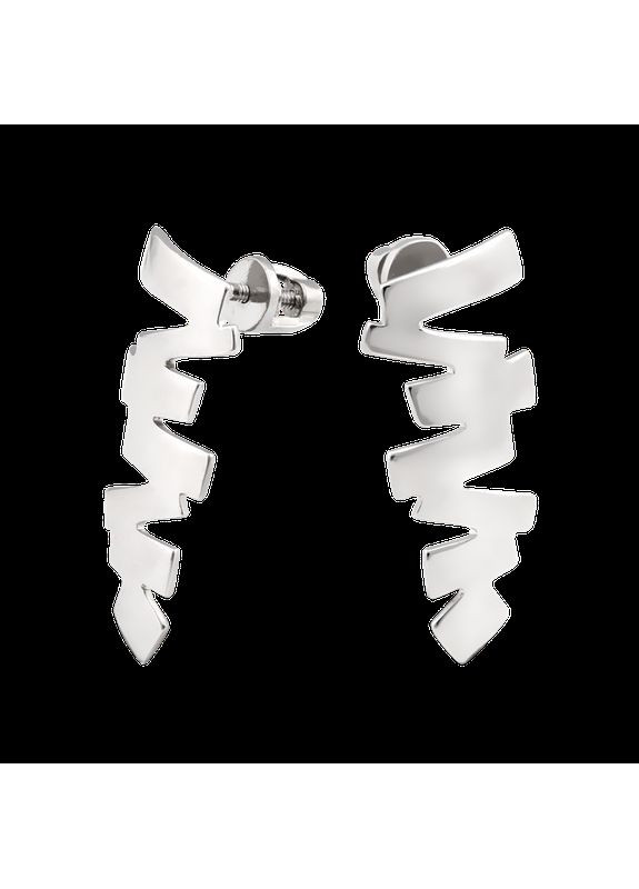 Сережки срібні пусети Всесвіт без камінців Каштан (342334732)