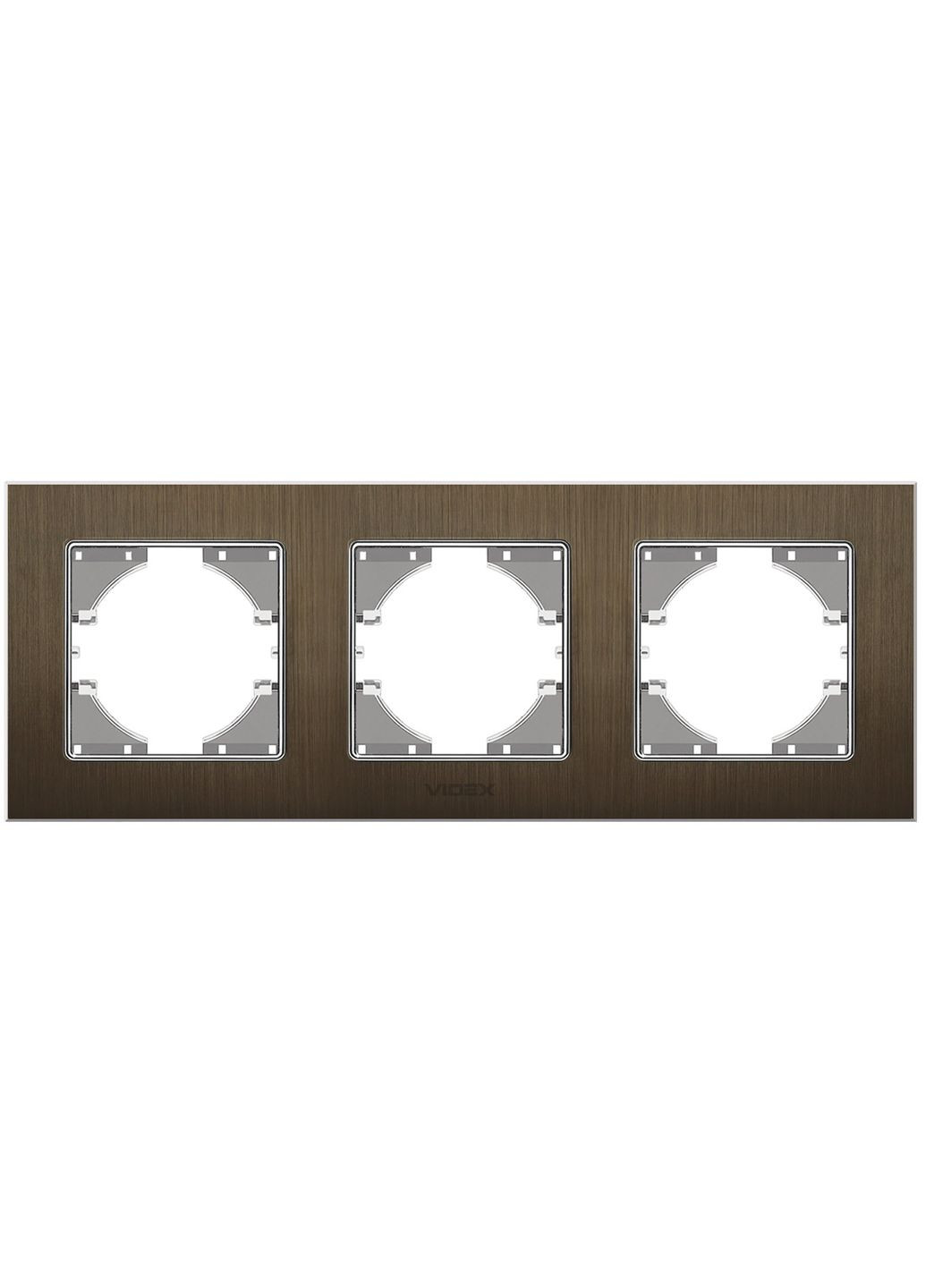 Рамка алюминиевая горизонтальная на 3 поста BINERA VFBNFRA3H-CH шоколадная Videx (282313695)
