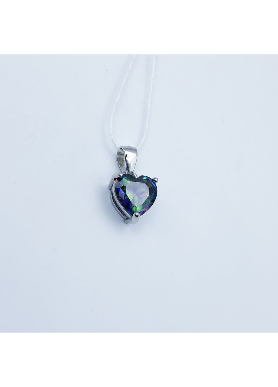 Кулон срібний з містик топазом "Серце" 1,4 г No Brand (369736574)