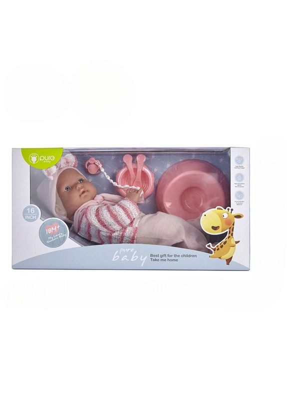 Пупс-немовля в рожевому светрику з аксесуарами 9995 40 см No Brand (354097418)