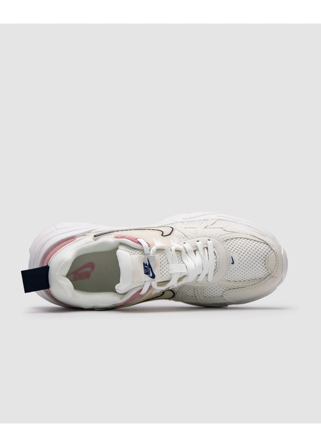 Белые летние кроссовки nike v2k runtekk white/cream/pink найк в2к рантек No Brand