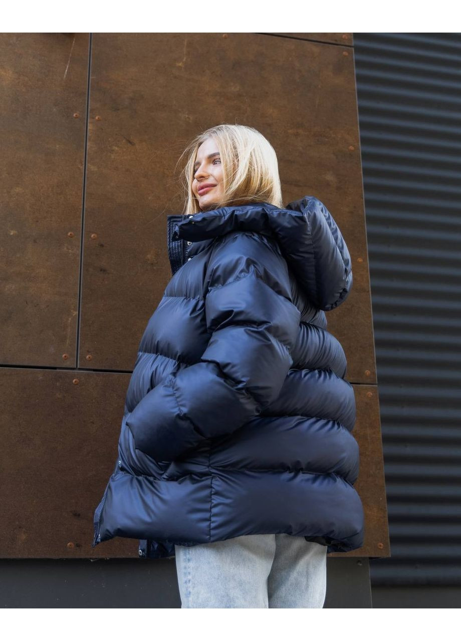 Синя зимня жіночий зимовий пуховик SK