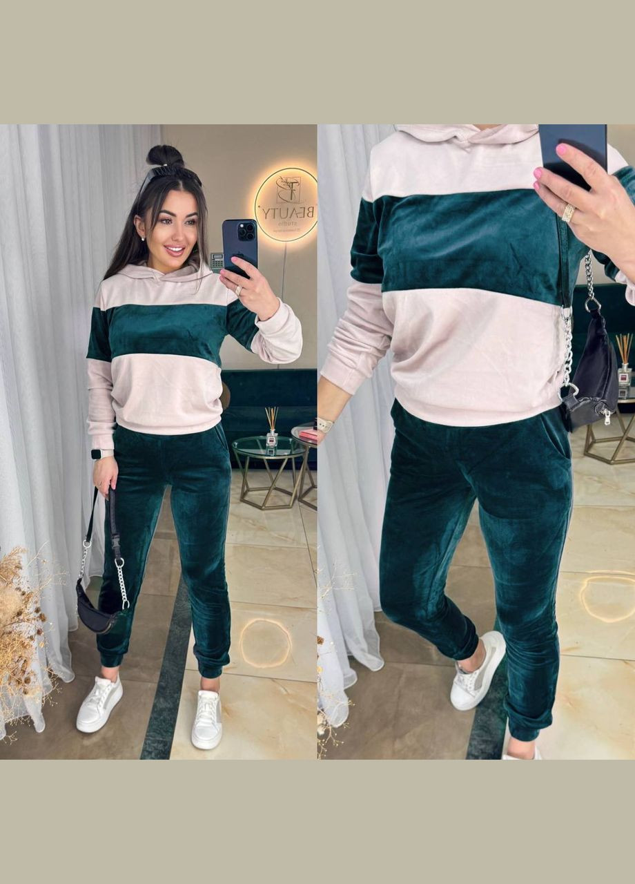 Костюм велюр спорт на трикотажной основе, кофта и брюки No Brand (343274420)