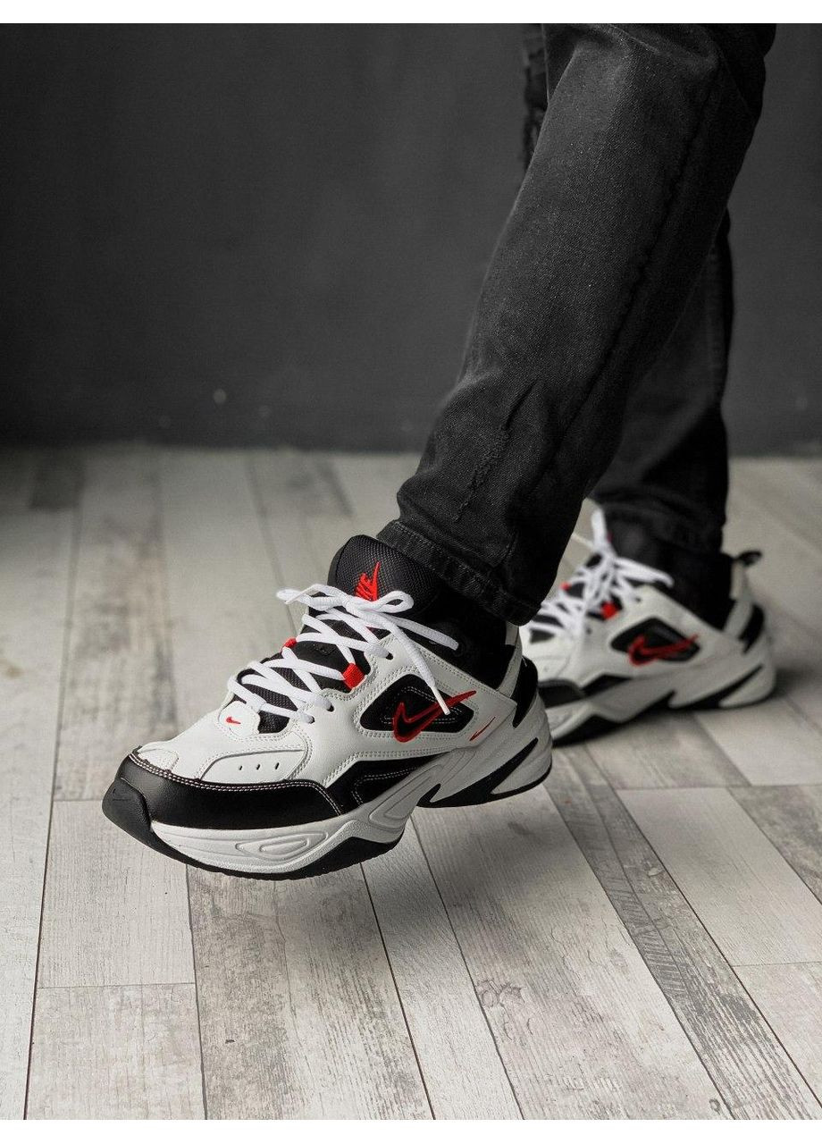 КРОСІВКИ ЖІНОЧІ NIKE M2K TEKNO BLACK WHITE «RED LOGO» НАЙК М2К ТЕКНО No Brand чорні демісезони (367174815)