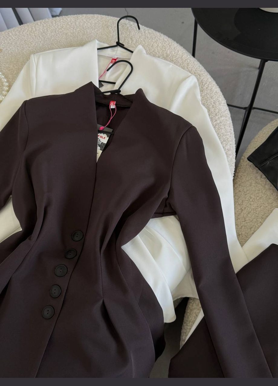 Стильный костюм с удлинённым блейзером и юбкой No Brand С824/825-1621/1 (341677028)