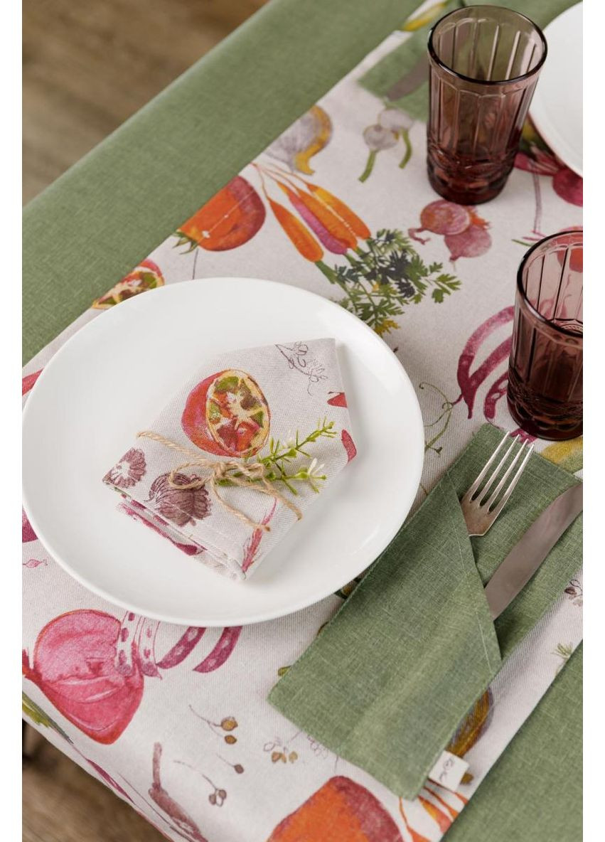 Ранер столовий Овочі 40х140 см текстильна доріжка для сервірування столу декор для дому ProDobro (369378156)