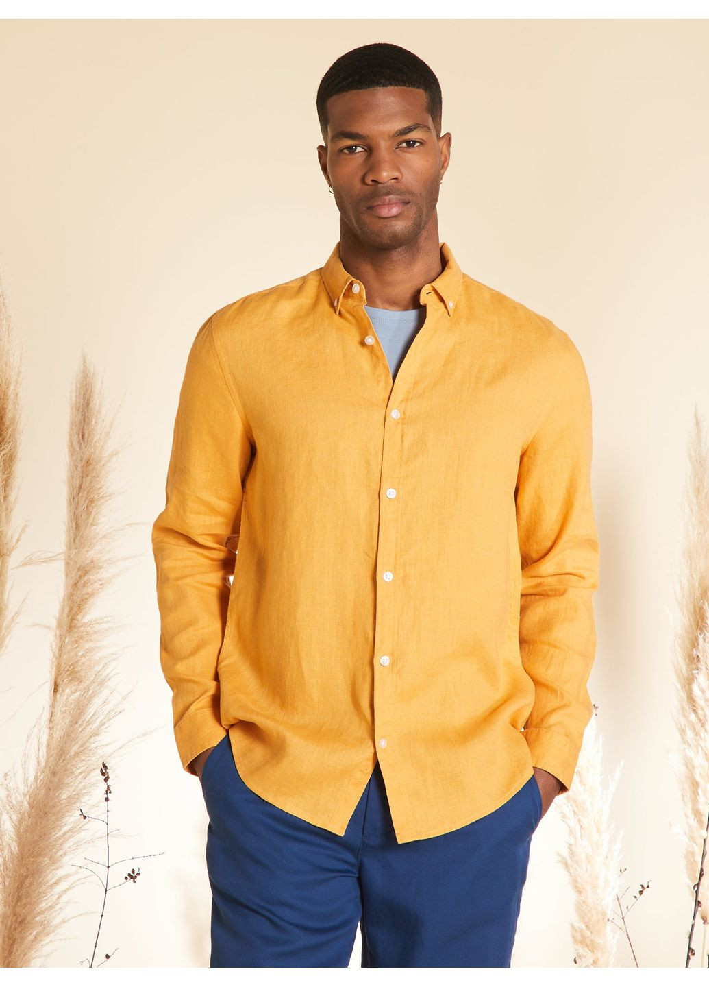 Горчичная рубашка Kiabi