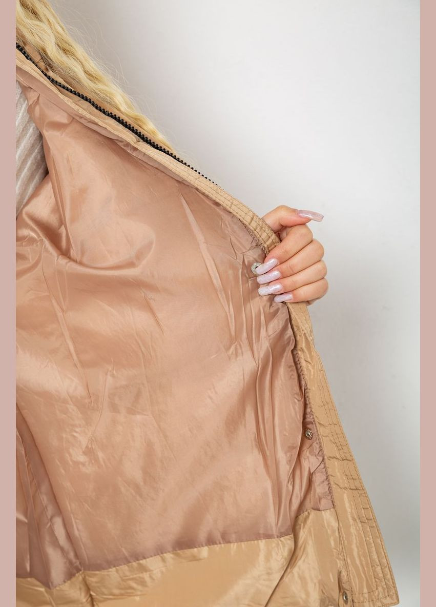 Бежева демісезонна куртка жіноча демісезонна з поясом Ager 207R2023