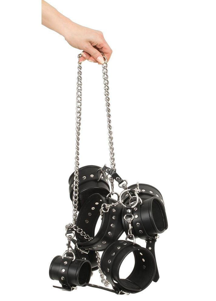 Набор фиксаторов для игр БДСМ Leather Bondage set Complete, black, S/L Zado (297135249)