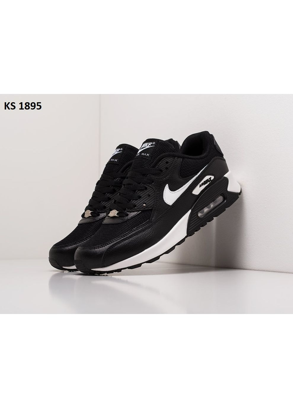 КРОССОВКИ ЖЕНСКИЕ NIKE AIR MAX 90 BLACK WHITE НАЙК АИР МАКС 90 No Brand чёрные демисезоны (367166978)