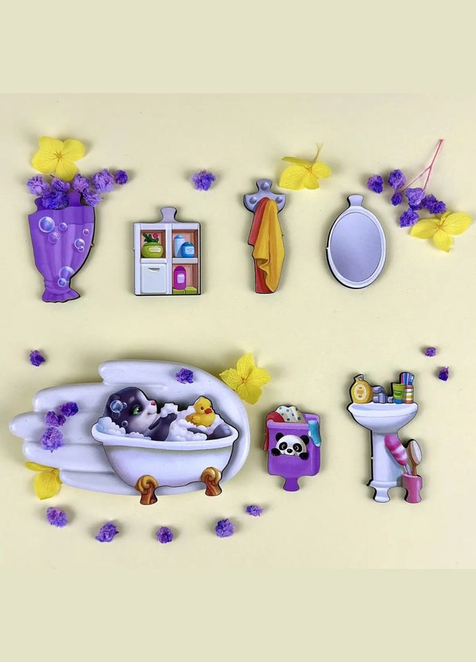 Деревянный пазл-вкладыш "Кошачий летний домик" (ПСД272) PSD272 Ubumblebees (337579859)