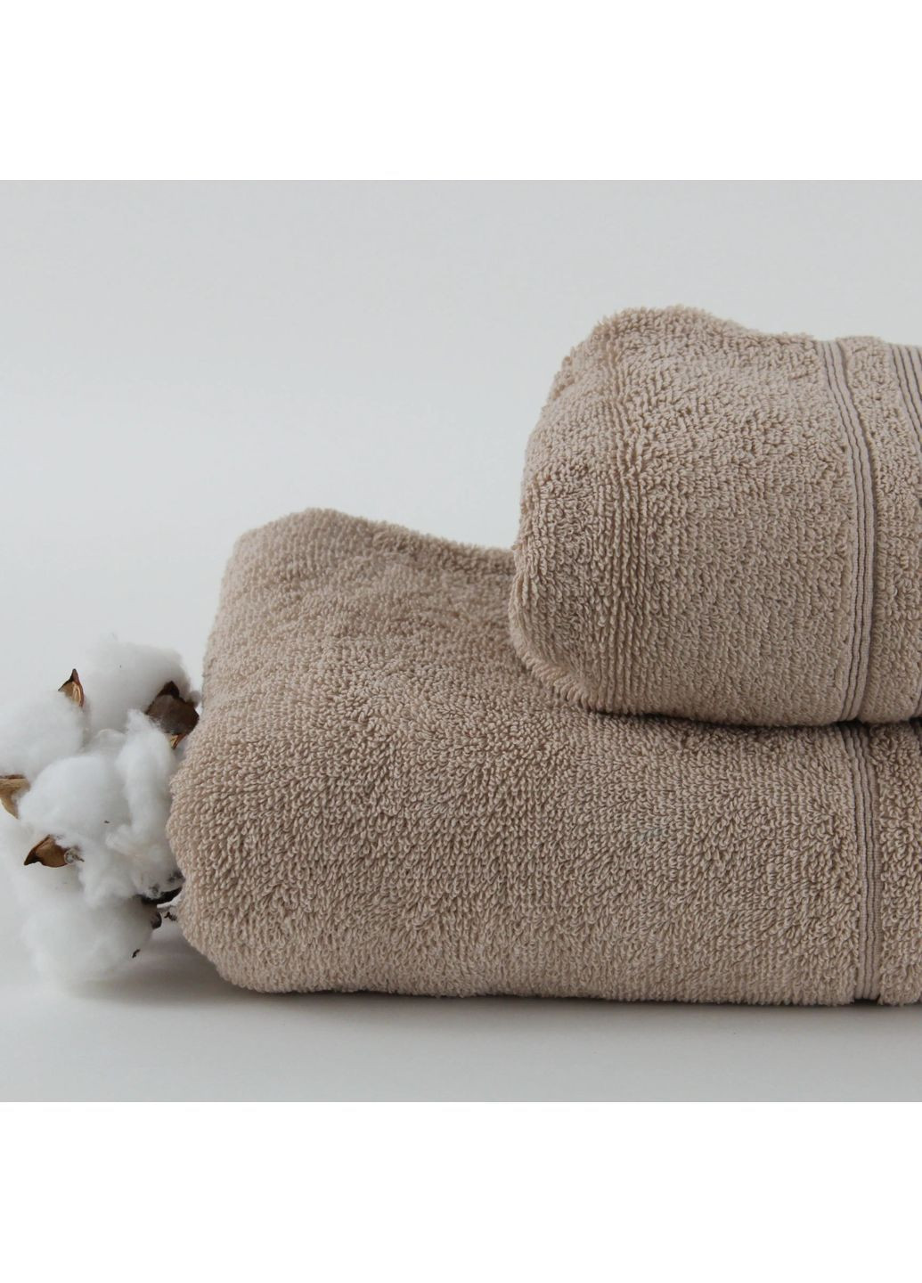 Бавовняний рушник для обличчя 50*90 см, 550 г/м2 Fancy Бежевий (255705090) ТЕП однотонний бежевий