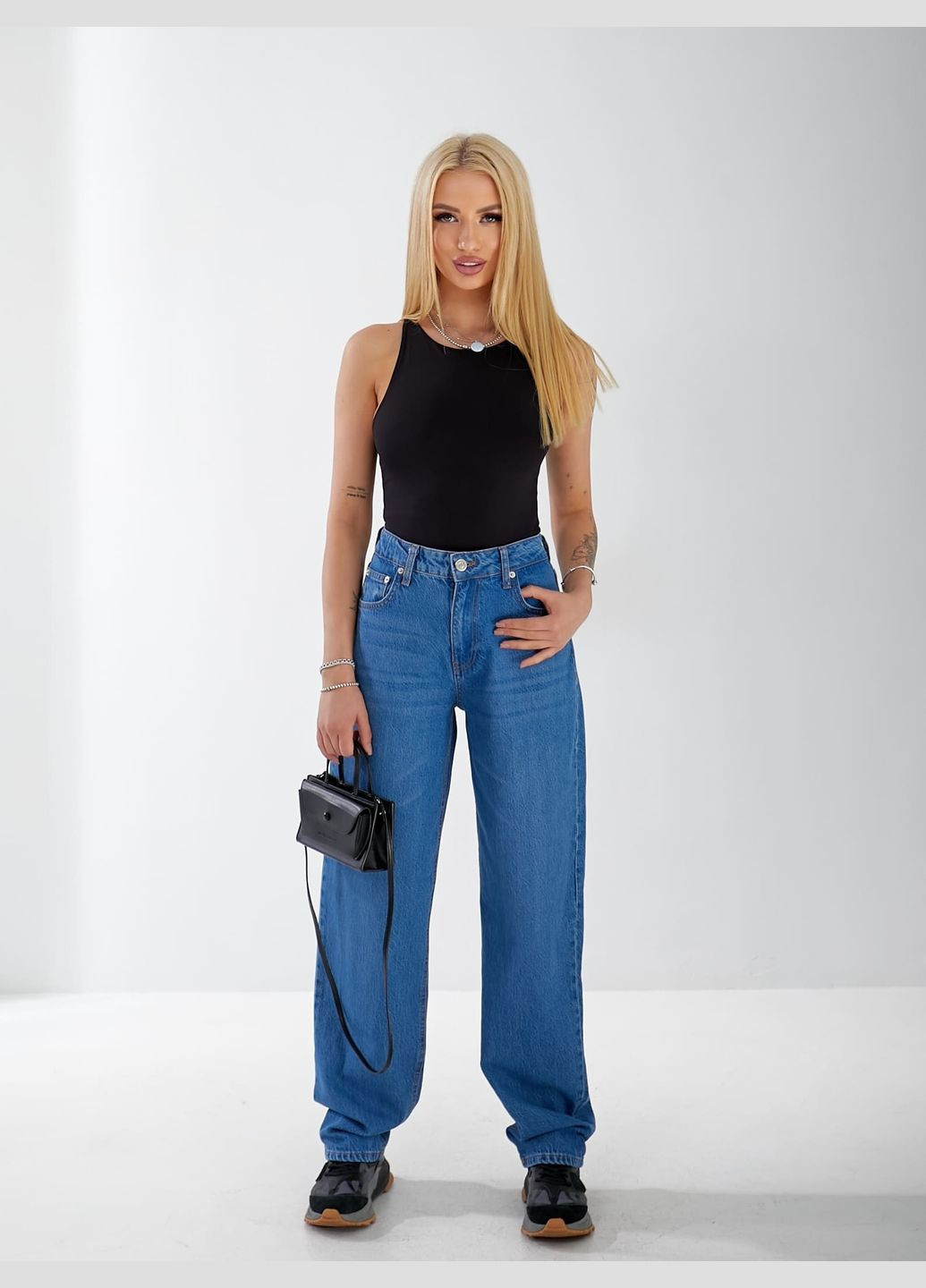 Джинсы Jim Baggy женские светло-синего цвета 33059 Fashion - (331605879)