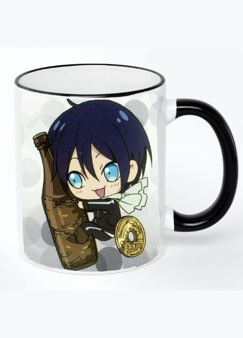 Чашка Безхатній Бог Аніме #009 (кухоль, кружка) Біла з чорною ручкою 330 мл No Brand (322712673)