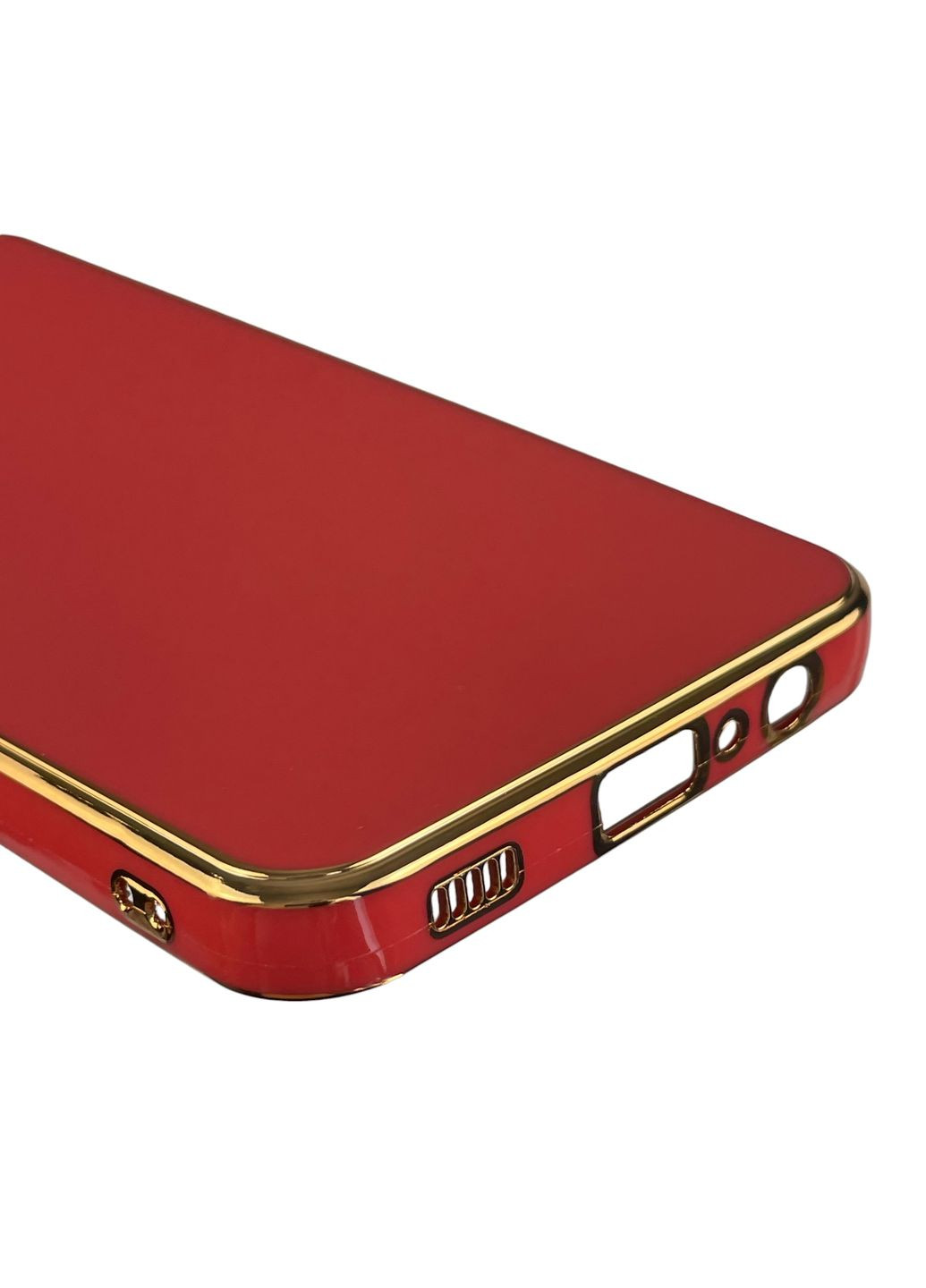 Чохол для Galaxy A04e SM-A042F глянсовий із золотою окантовкою із захистом камери на самсунг а04е червоний Samsung (366018900)