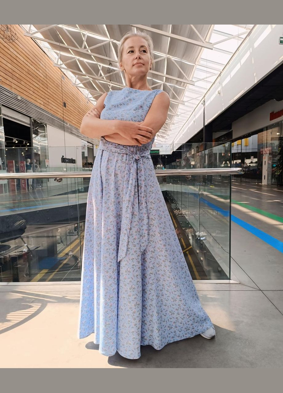 Блакитна вечірня максіплаття літнє 2 Льва