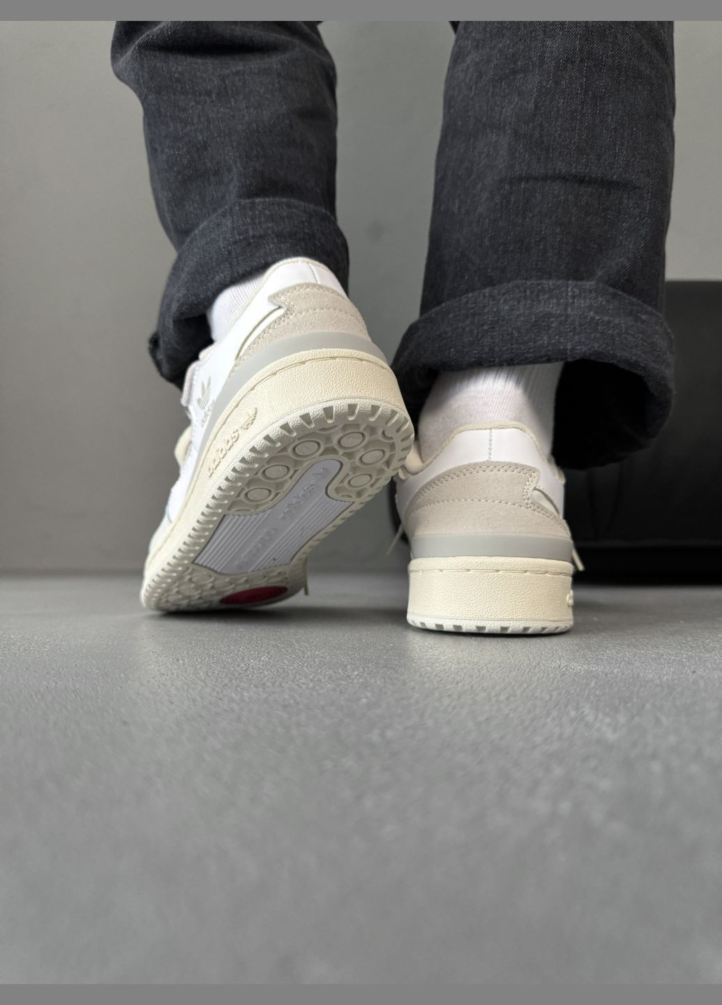 Бежеві Осінні кросівки чоловічі і жіночі adidas adidas forum 84 beige white grey | адідас найтбол бежеві білі сірі No Brand