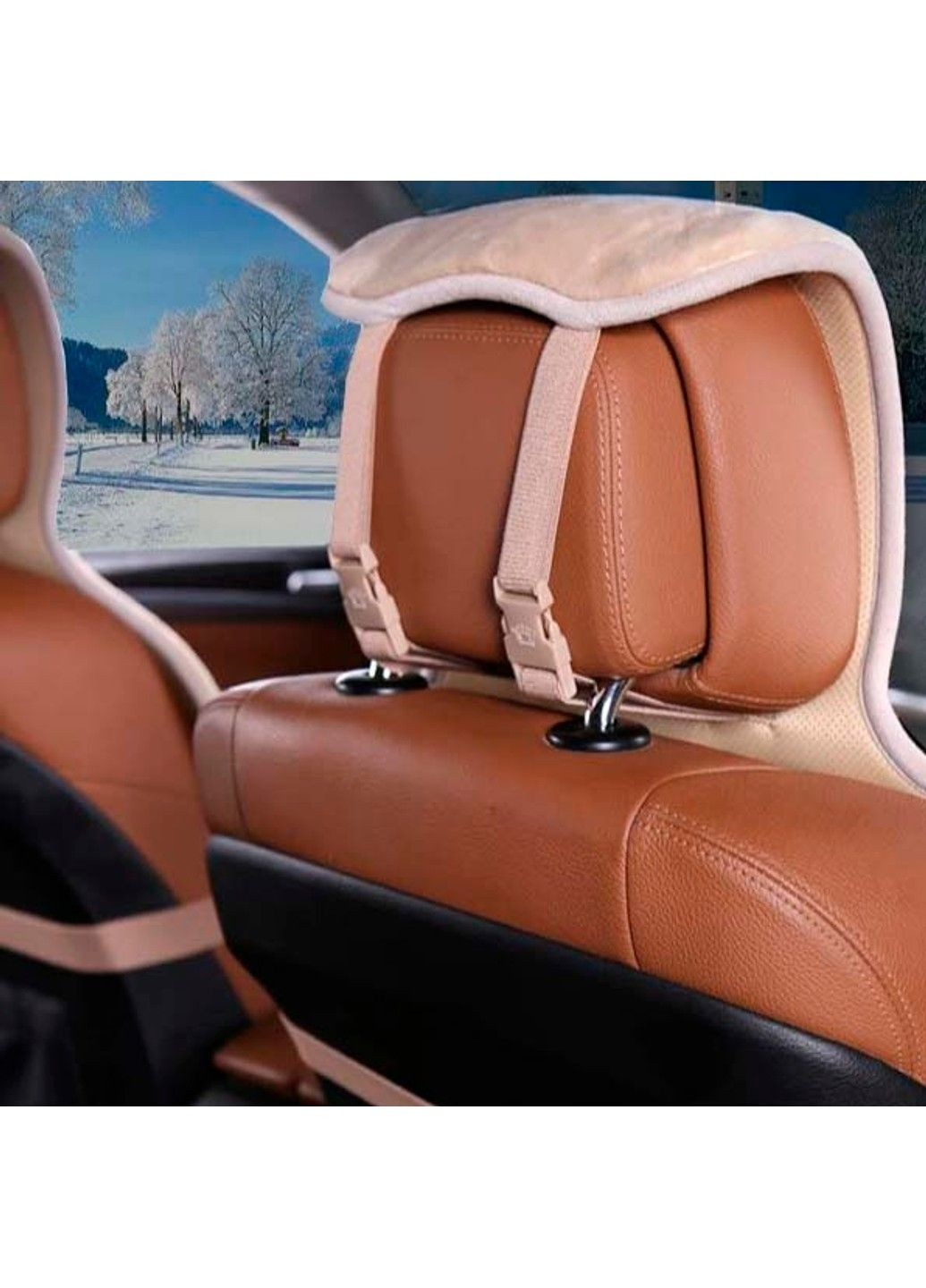 Накидка на передні сидіння хутряні Шиншила Білі 1 шт S4C (338624734)