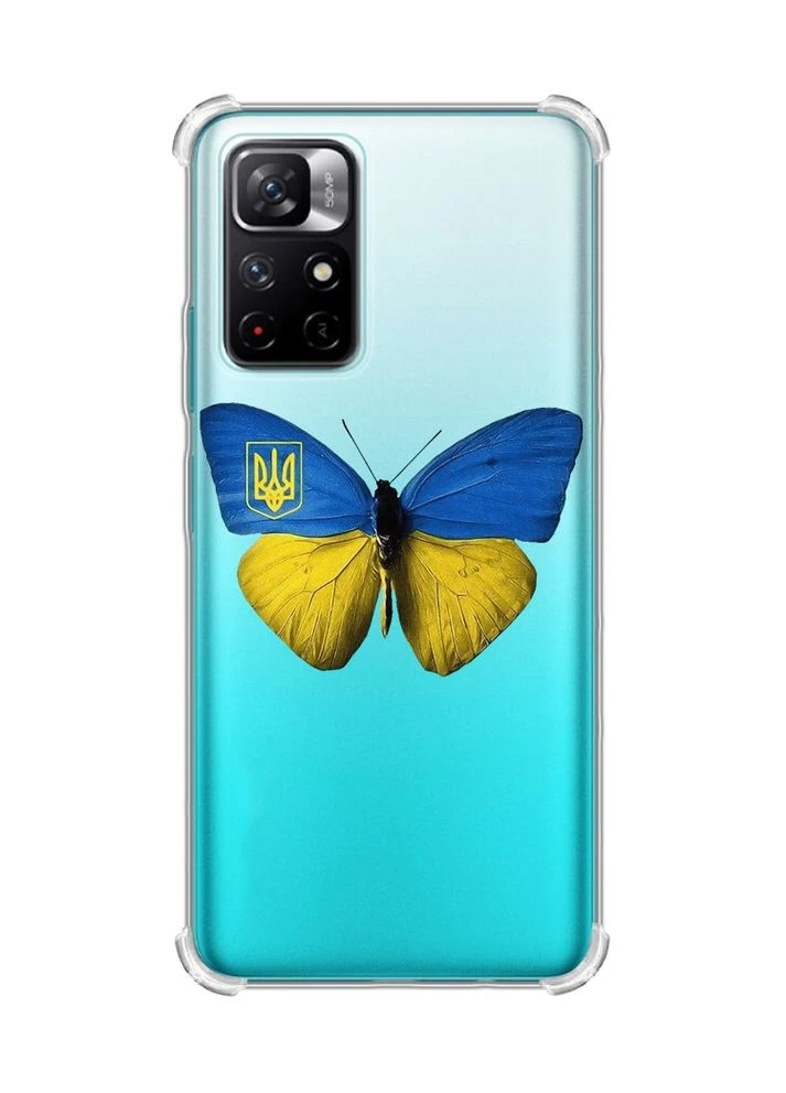 Чехол с утолщёнными углами на Xiaomi Redmi Note 11 4G Бабочка Украина (принт 255) Creative (360678233)