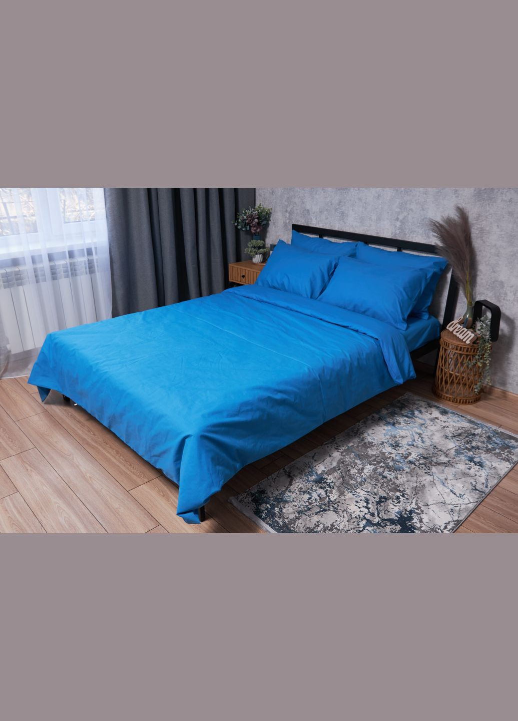 Комплект постільної білизни Бязь Gold Люкс «» двоспальний 175х210 наволочки 4х70х70 (MS-820001677) Moon&Star Sapphire (285717461)