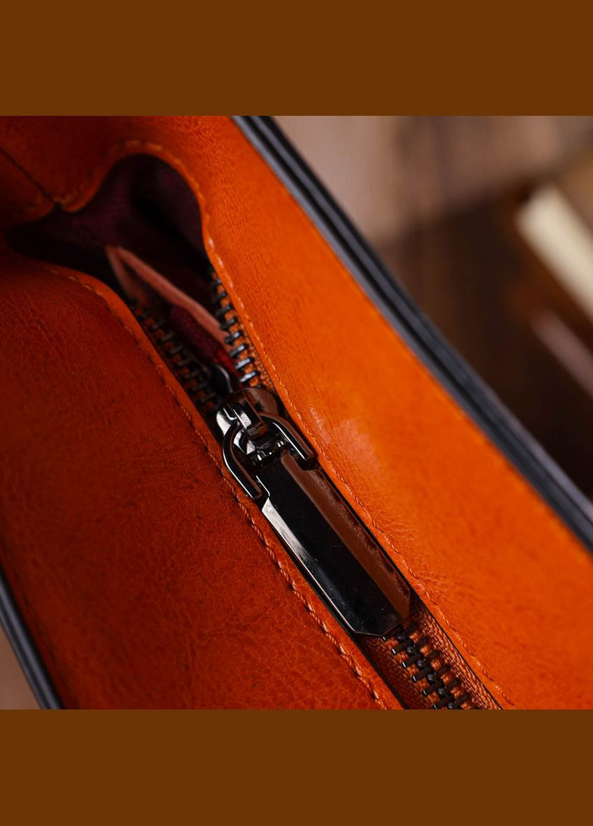 Сумка через плечо женская шоппер кожаная 22096 Рыжая Vintage (302007673)