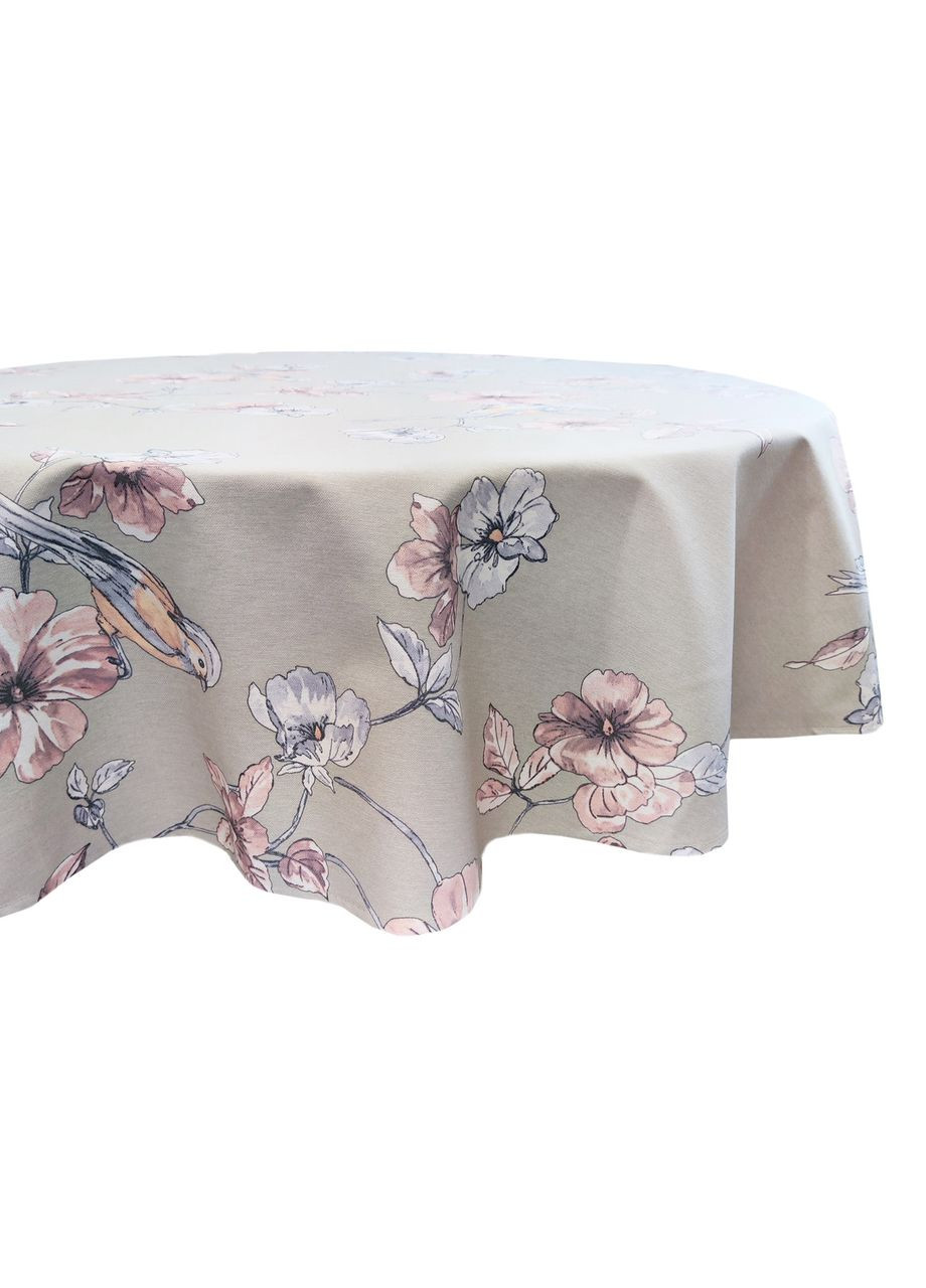 Скатертина на овальний стіл водовідштовхувальна з тефлоновим покриттям та квітковим візерунком Квітучий сад 140, 200 Maystat (305390539)