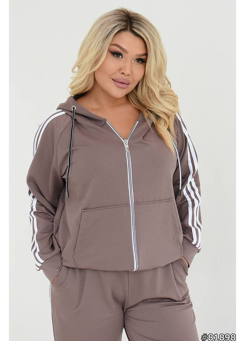 Женский спортивный костюм больших размеров (кофта на молнии + брюки) Україна (360548429)