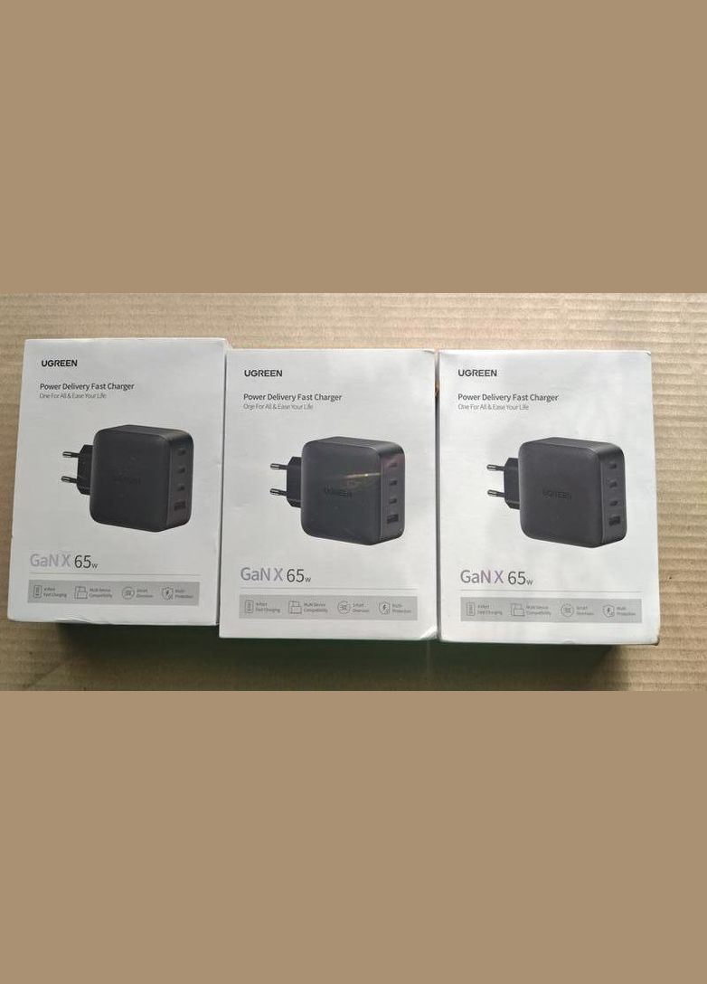 Зарядное устройство 65W GaN CD224 3C1A U+3C 4 Port 70774 black Ugreen (322701278)
