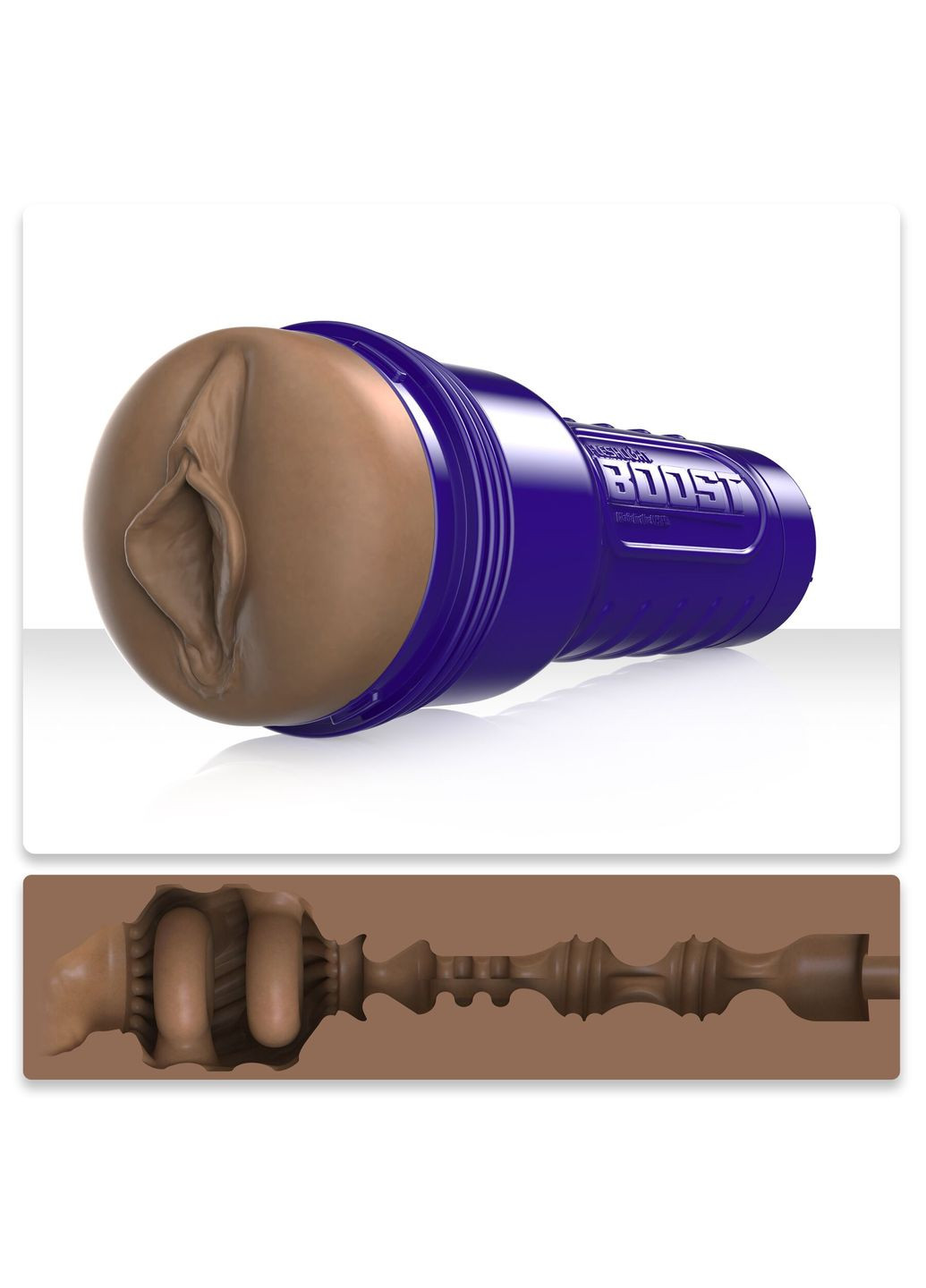 Мастурбатор-вагіна Boost Bang Medium Dark Flesh, плаваючі кільця Turbo Tech Fleshlight (315049784)