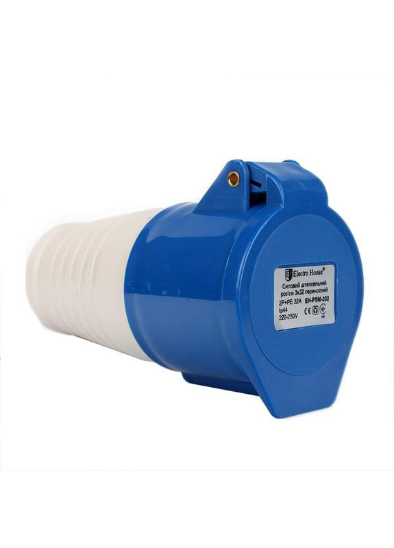 Роз'єм силовий штепсельний переносний 3x32 2P+PE, 32 A, 220-250 В, IP44 Electro House (365878072)