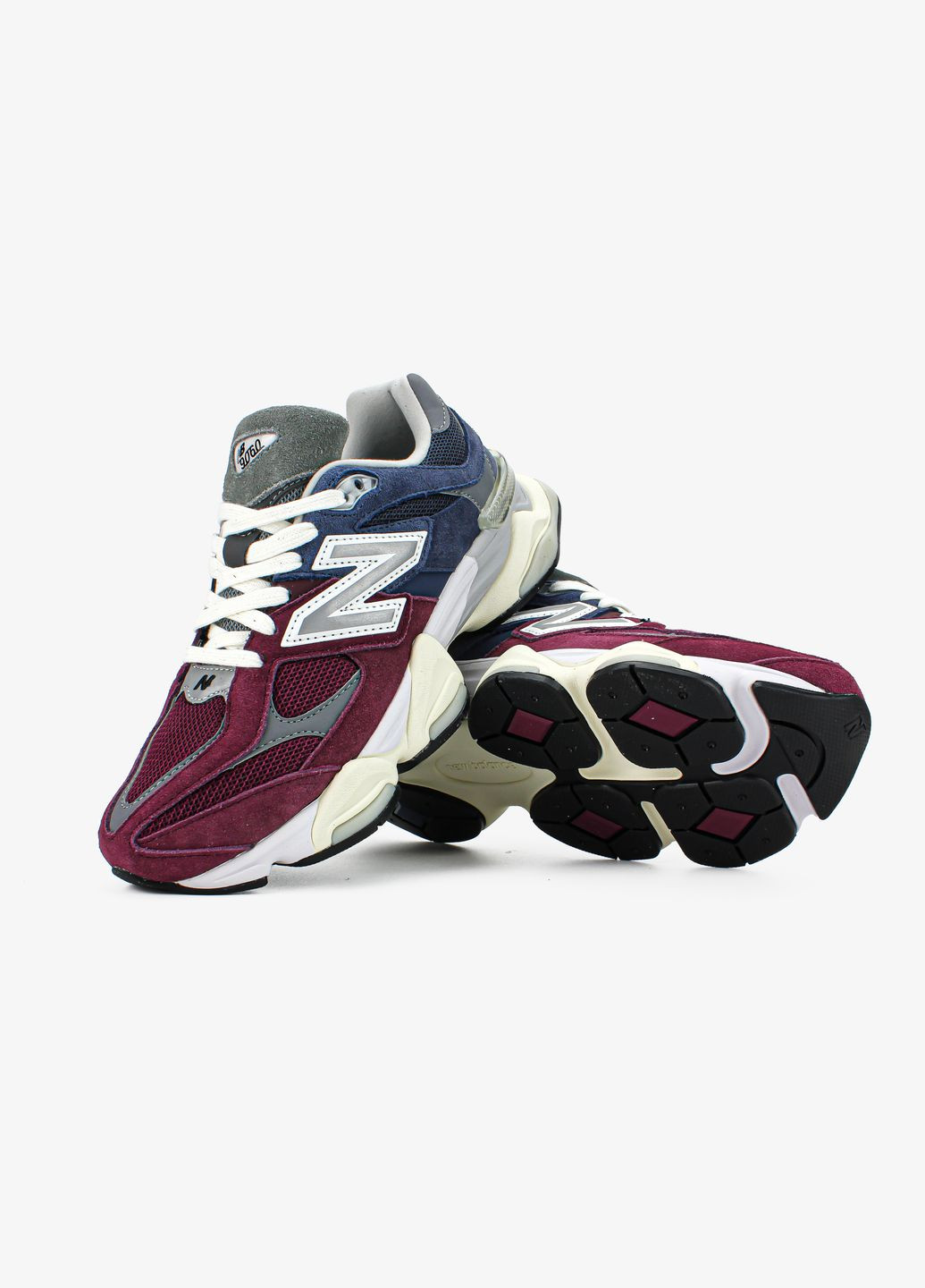Кроссовки женские и мужские New Balance 9060 burgundy | Нью Беланс 9060 бордовые No Brand бордовые всесезоны (313653563)