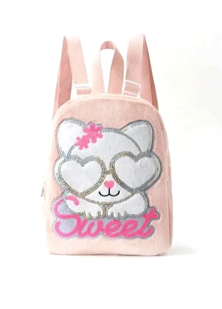 Розовый с котенком детский красивый рюкзак. No Brand (302739265)