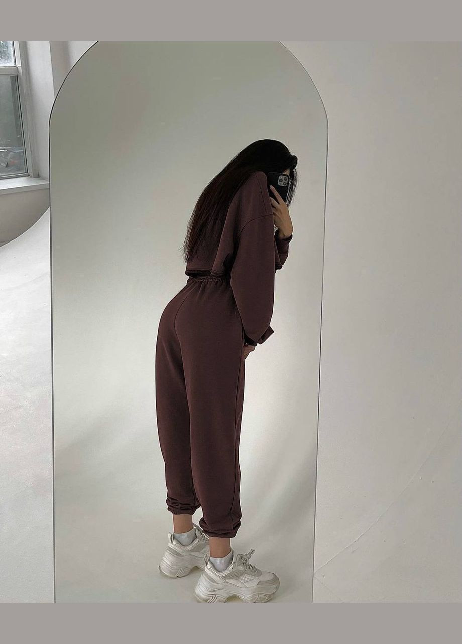 Жіночий костюм двійка з укороченим світшотом та джогерами MonCher (332955702)