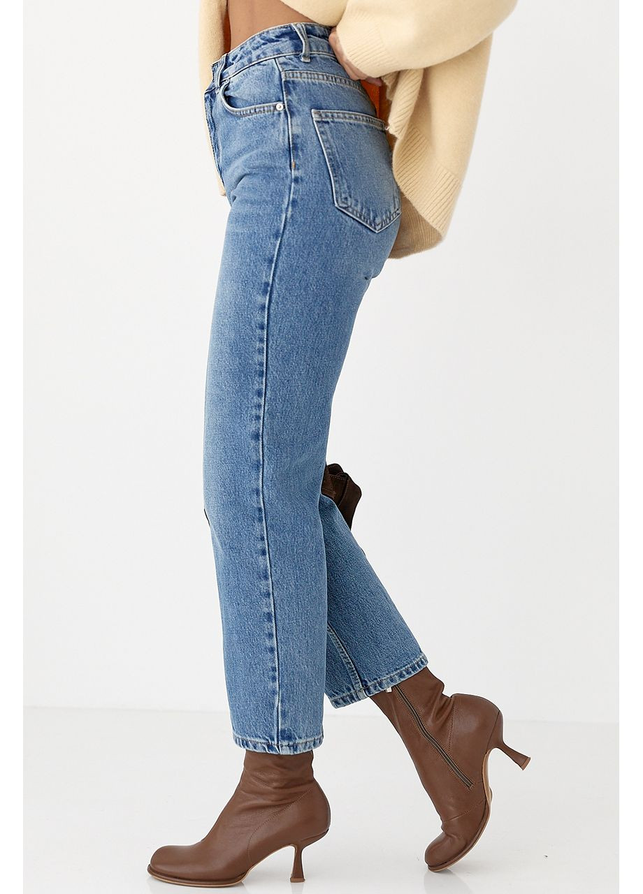 Мом-джинсы с высокой посадкой - синий цвет Lurex - (361056617)